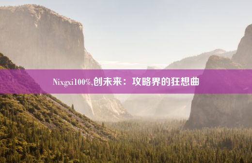 Nixgxi100%,创未来：攻略界的狂想曲