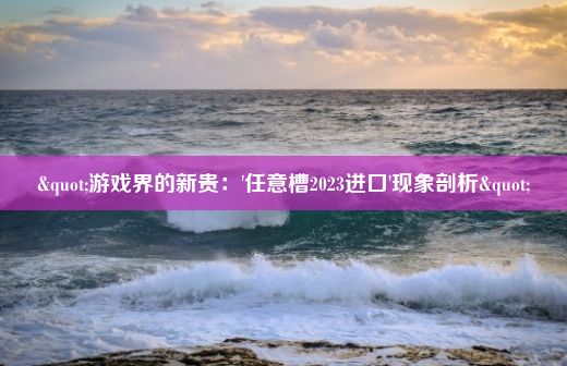 "游戏界的新贵：'任意槽2023进口'现象剖析"