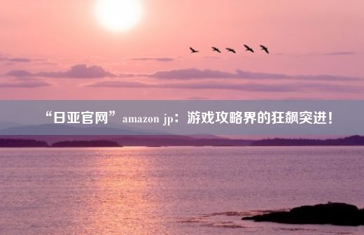 “日亚官网”amazon jp：游戏攻略界的狂飙突进！