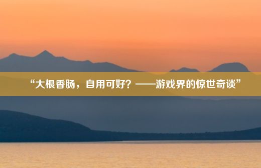 “大根香肠，自用可好？——游戏界的惊世奇谈”