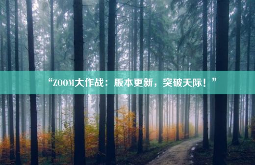 “ZOOM大作战：版本更新，突破天际！”