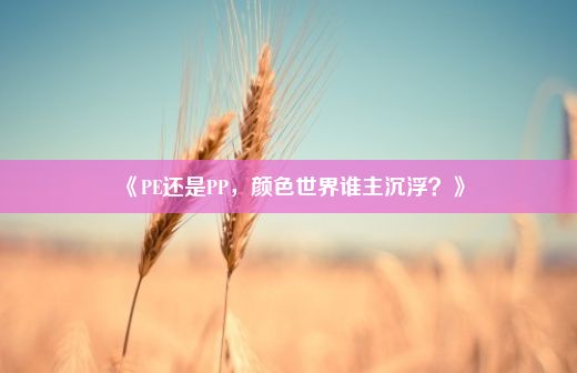 《PE还是PP，颜色世界谁主沉浮？》