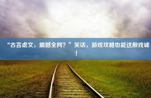 “古言虐文，震撼全网？”笑话，游戏攻略也能这般戏谑！