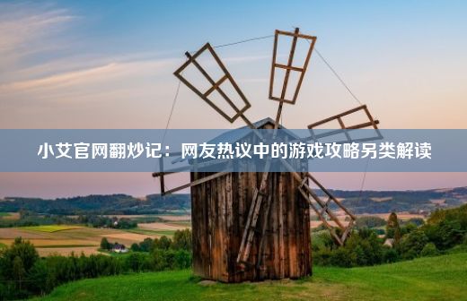 小艾官网翻炒记：网友热议中的游戏攻略另类解读