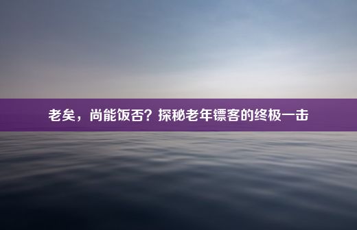 老矣，尚能饭否？探秘老年镖客的终极一击