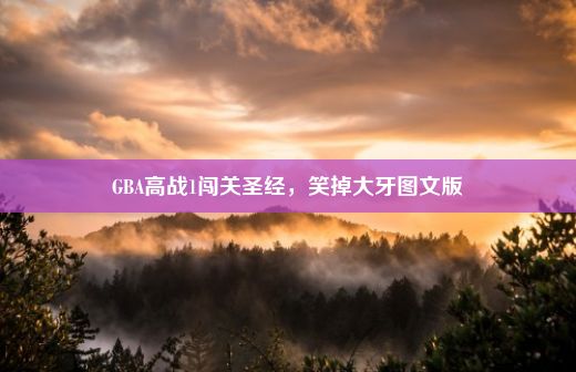 GBA高战1闯关圣经，笑掉大牙图文版