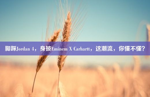 脚踩Jordan 4，身披Eminem X Carhartt，这潮流，你懂不懂？