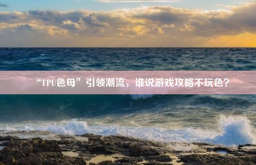 “TPU色母”引领潮流，谁说游戏攻略不玩色？