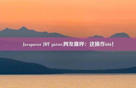 Javaparser JDT parser,网友直呼：这操作666！